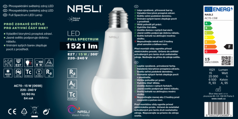 Plnospektrální NASLI LED 15 W