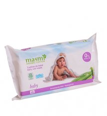 Dětské vlhčené ubrousky z organické bavlny MASMI, 60 ks