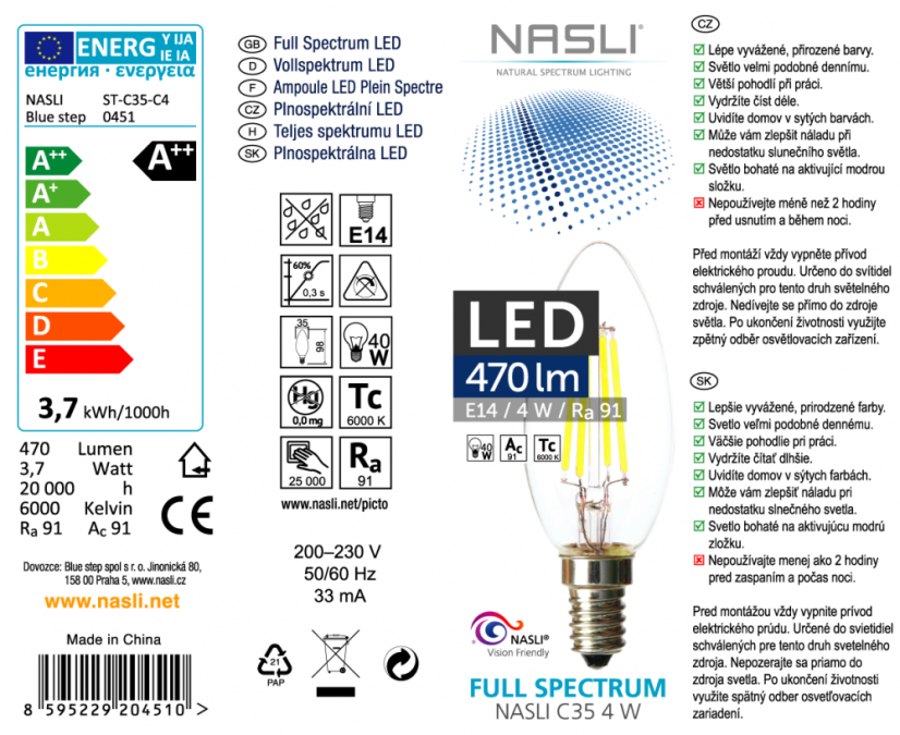 Plnospektrální NASLI LED 4 W