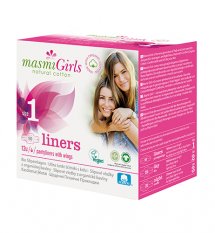 Masmi GIRLS ultratenké slipové vložky z organické bavlny, 10 ks